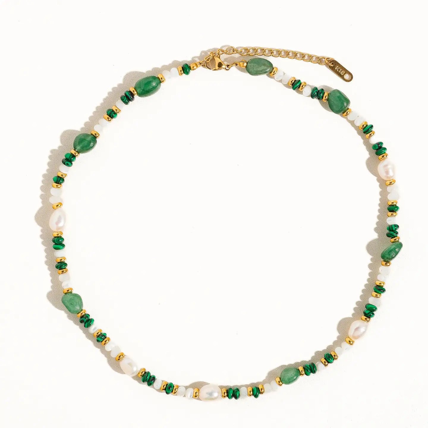 Green Summer Beaded Necklace