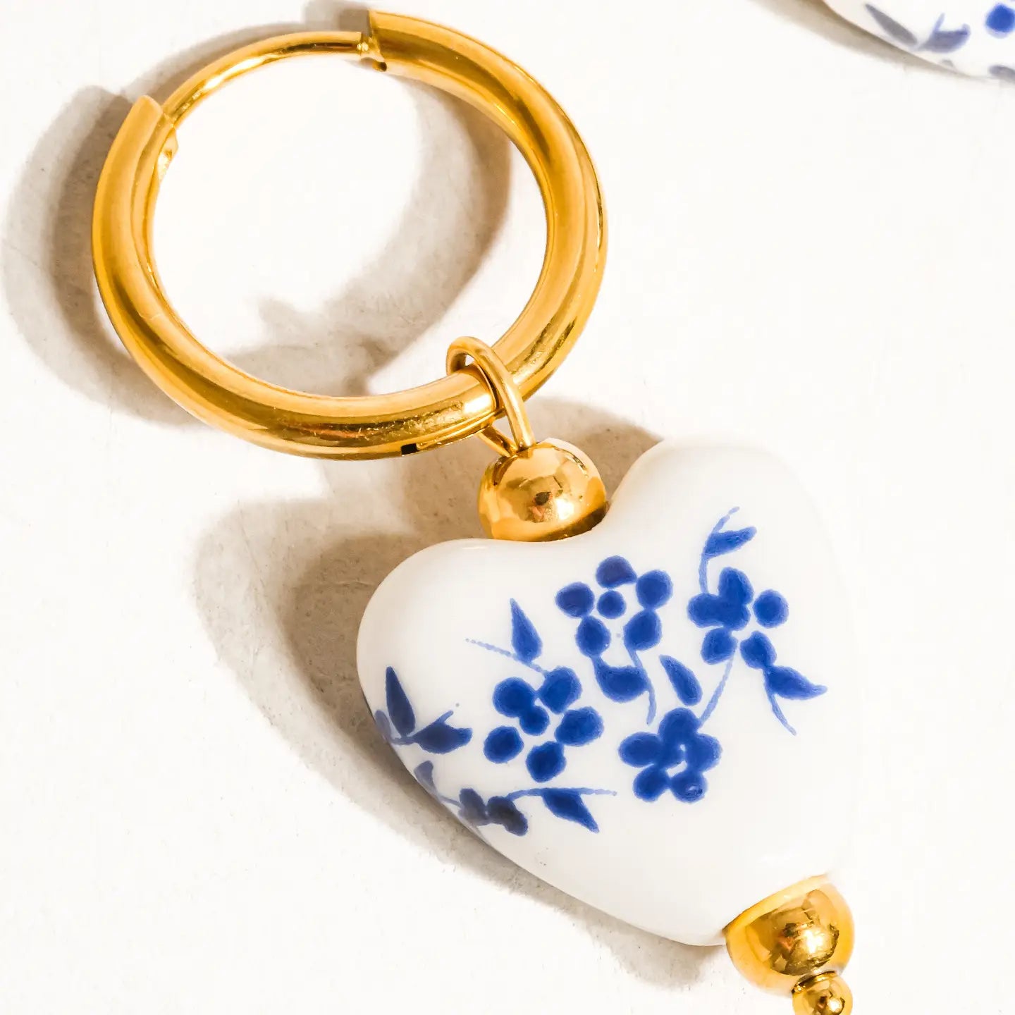 Ceramic Floral Heart Earring