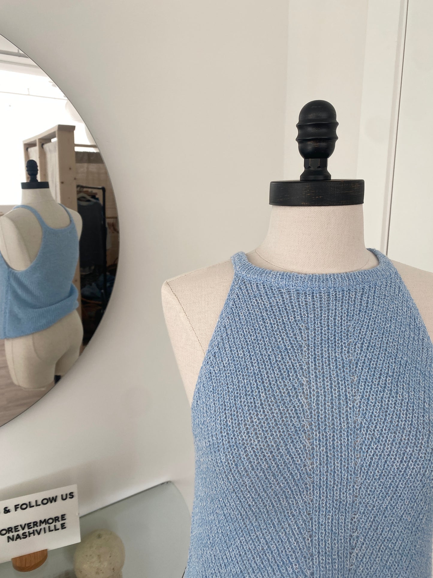 Light Blue Knit Top