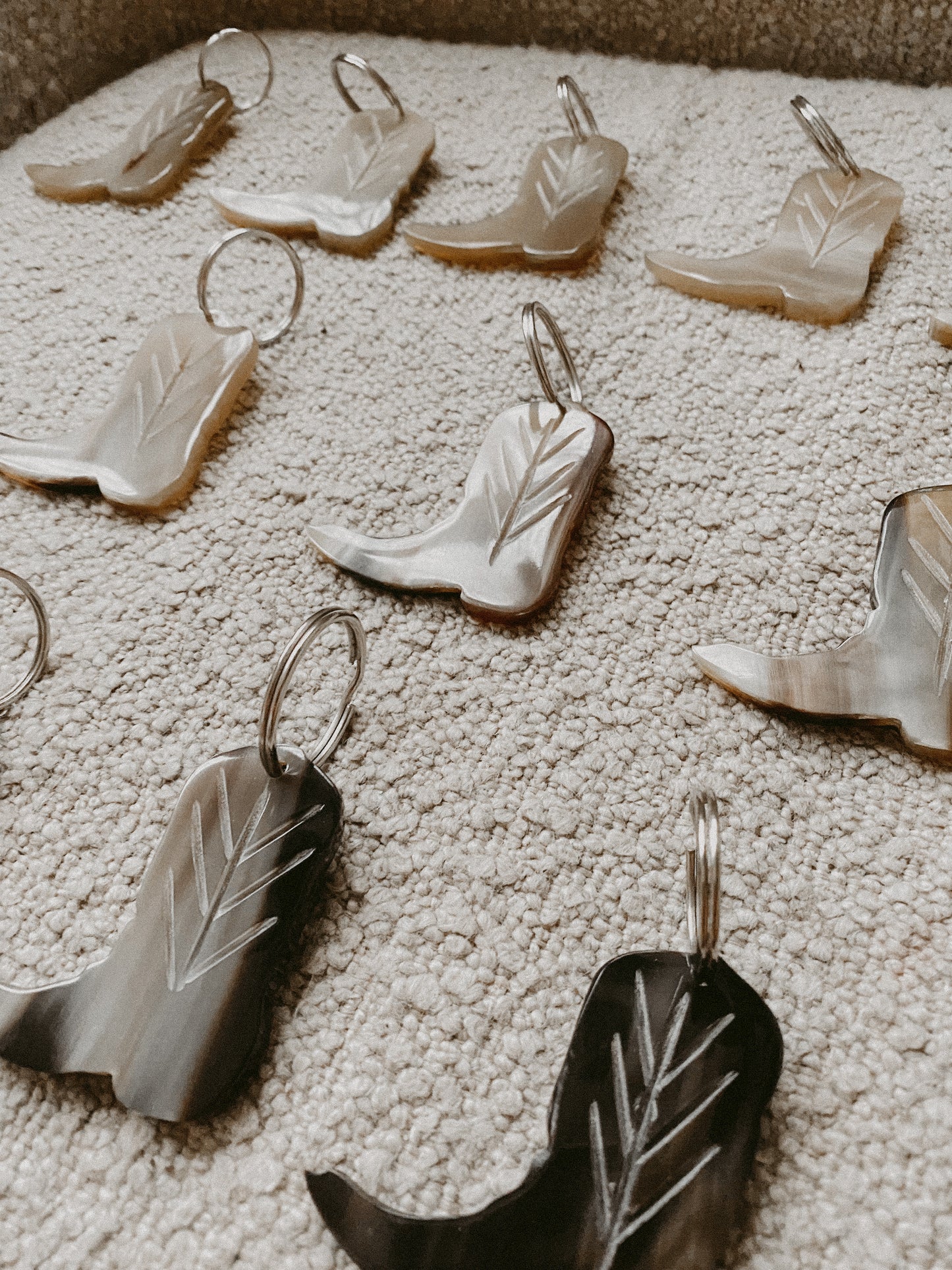 Cow Horn Cowboy Boot Keychain