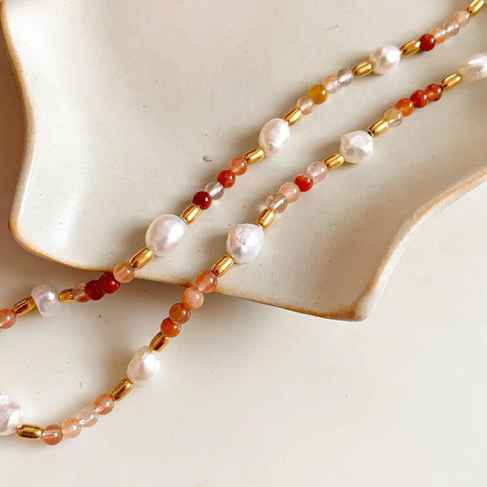 Rose Summer Beaded Necklace