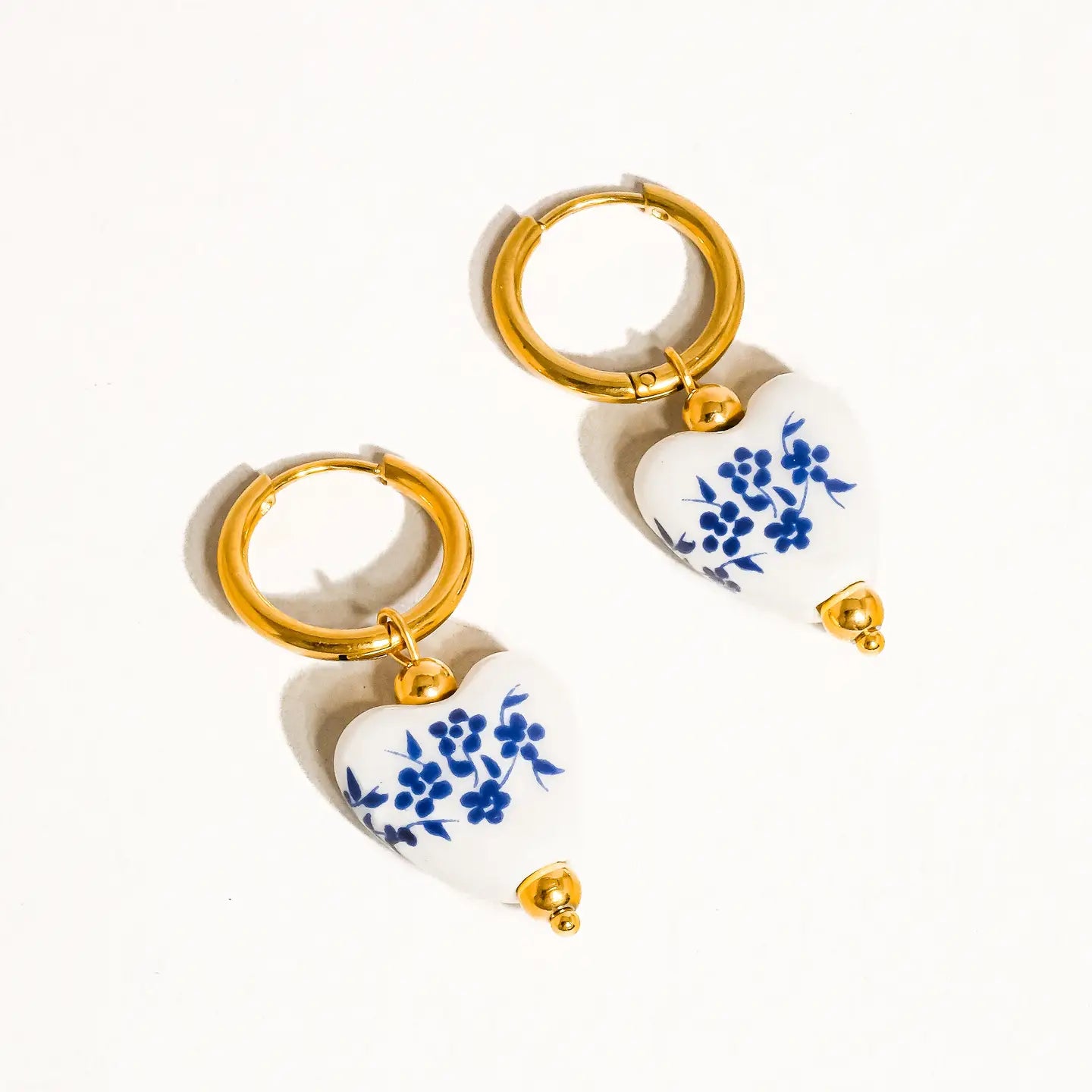 Ceramic Floral Heart Earring