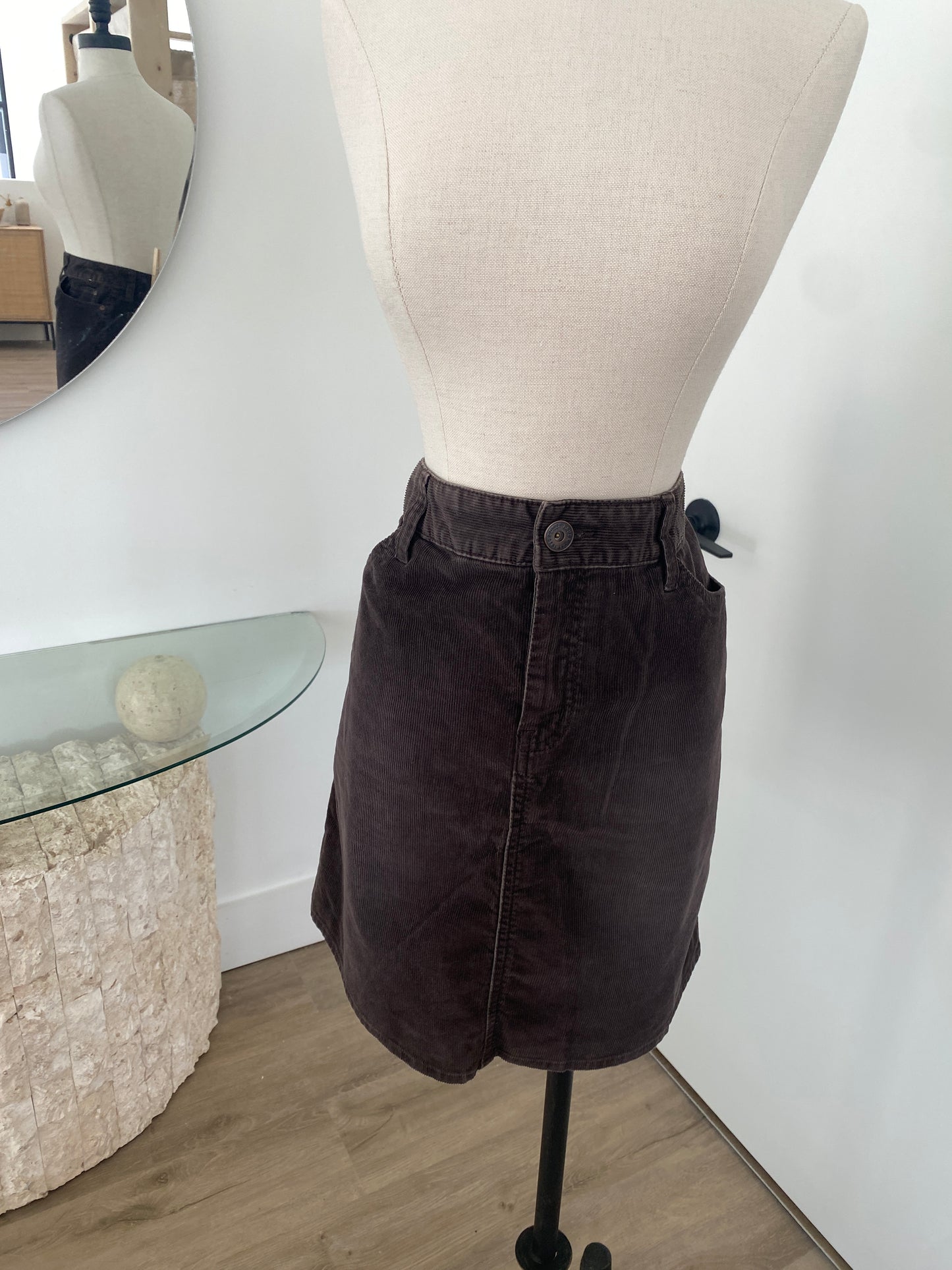 Brown Cord Skirt