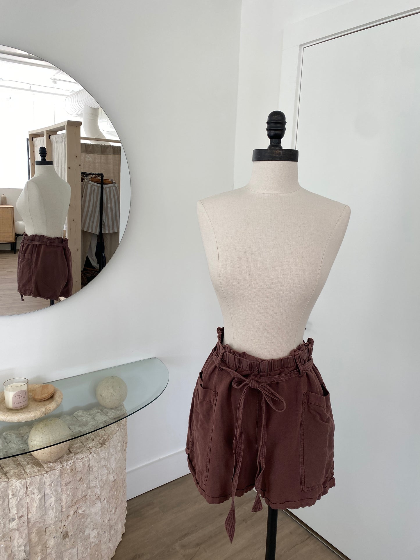 Brown Shorts with Belt