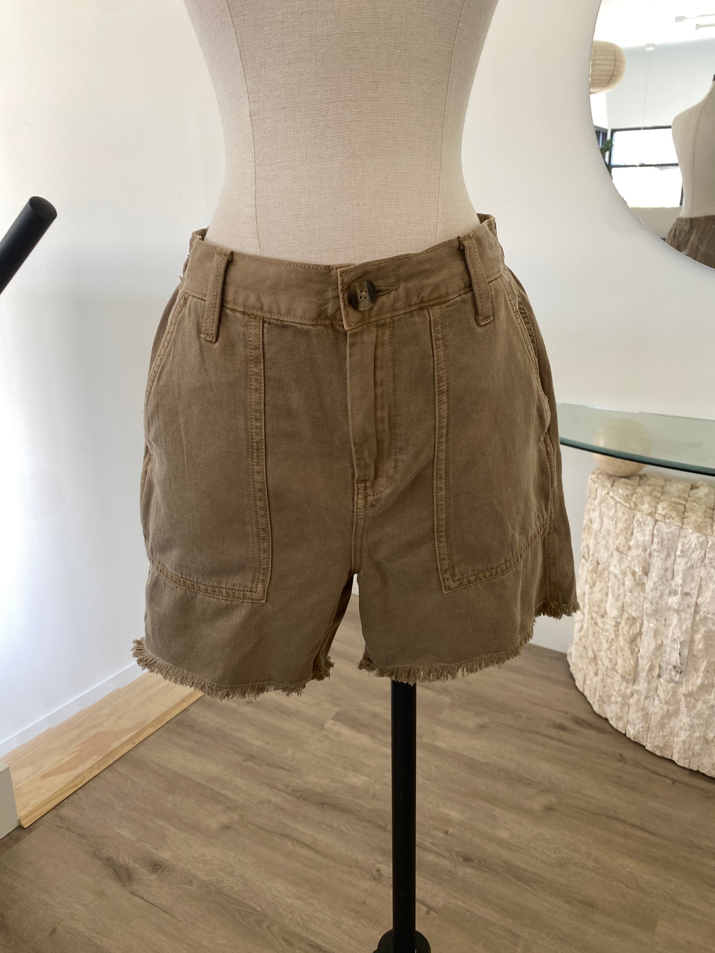 Brown Cotton Shorts