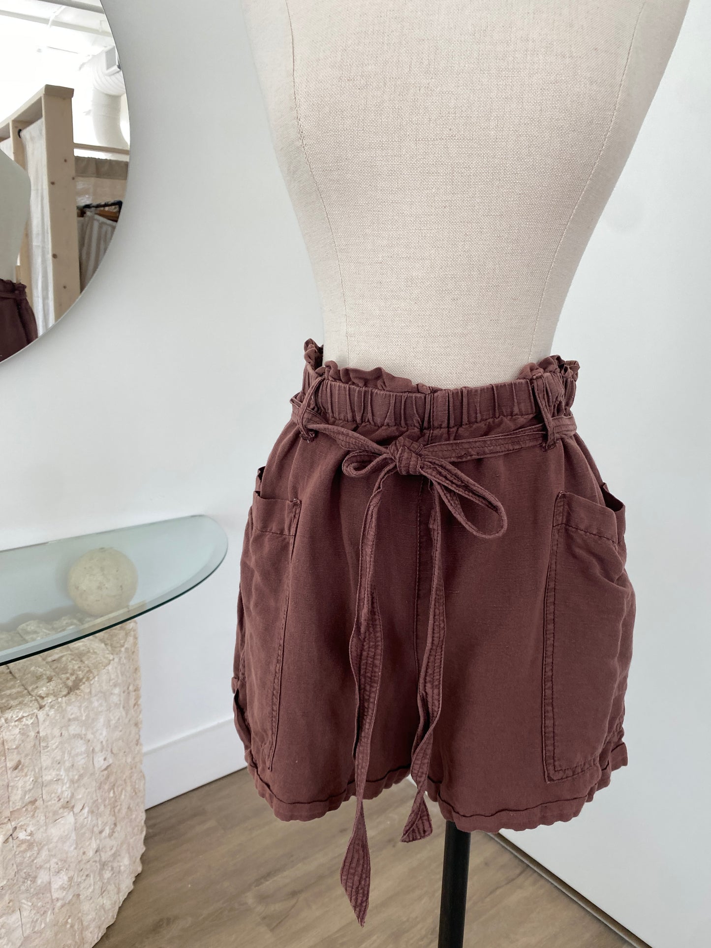 Brown Shorts with Belt