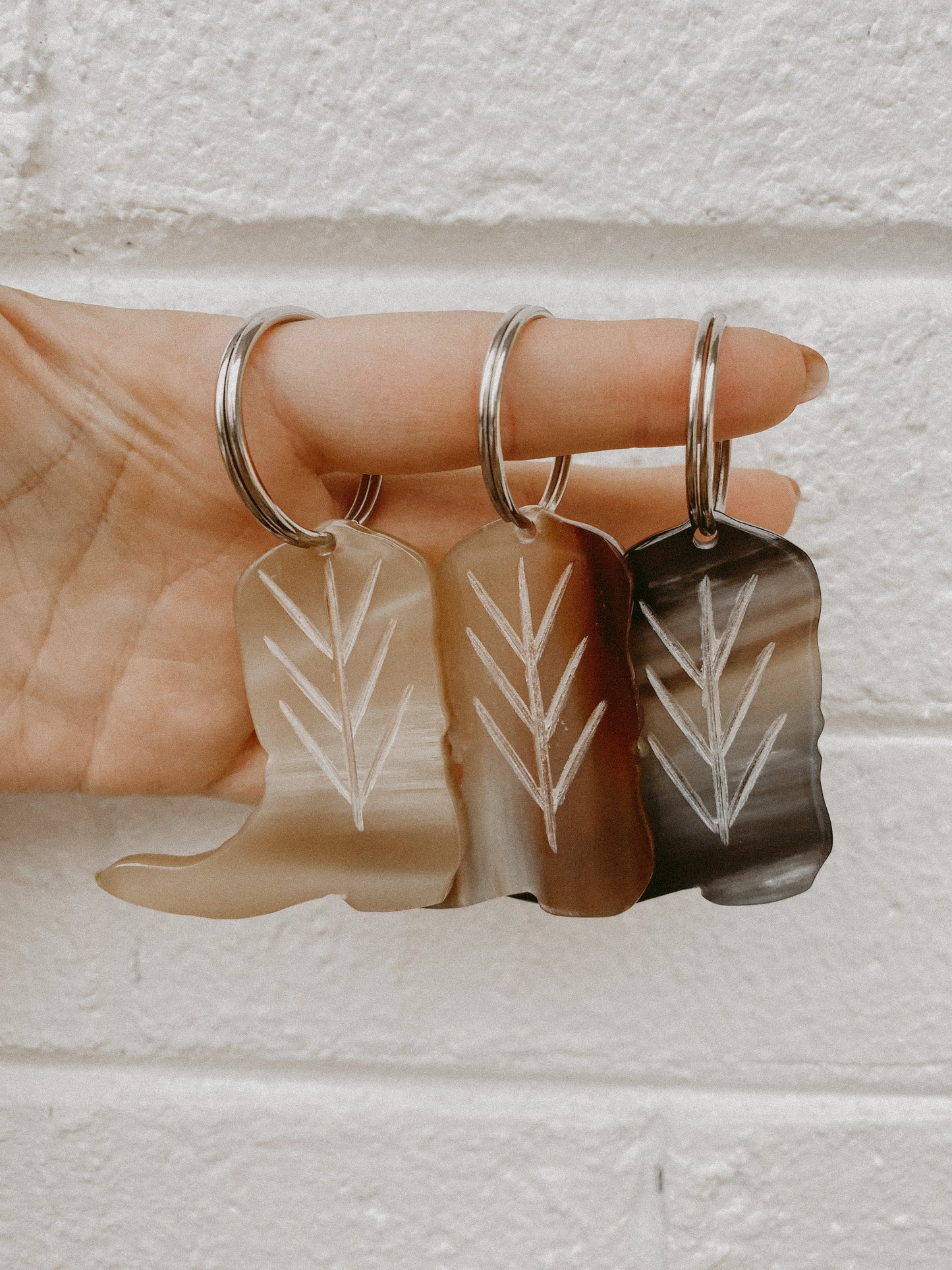 Cow Horn Cowboy Boot Keychain