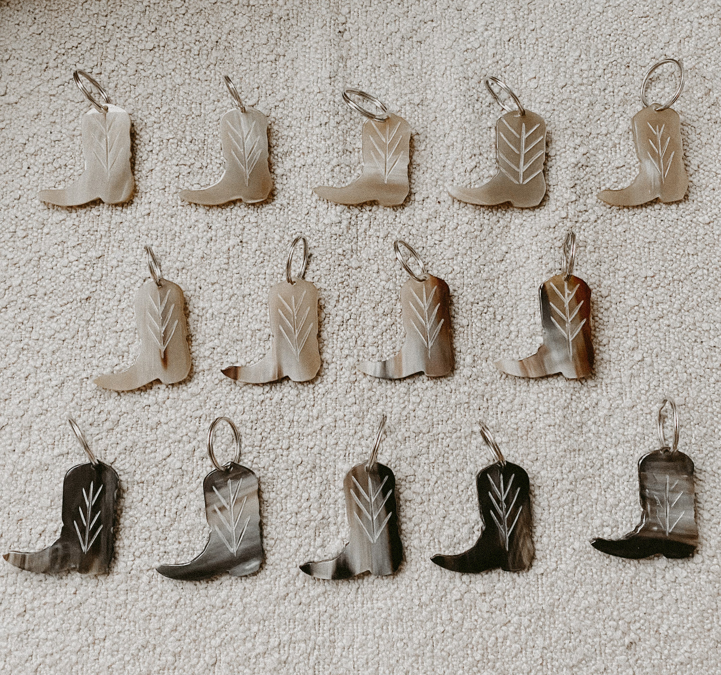 Cow Horn Cowboy Boot Keychain